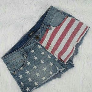 Stars and stripes denim shorts size 3/4